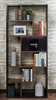 Amazon Popular Modern Style 6 Shelves Black And Walnut Bookshelf