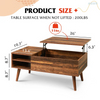 Modern Antique Retro Rustic Industrial Vintage Wooden Legs Extendable Lift Top Computer Coffee Table Tea Table