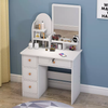 Modern MDF Vanity Mirror Dressing Table Mirror Make Up Makeup Table Wood Drawer Dresser Table with Round Mirror And Light