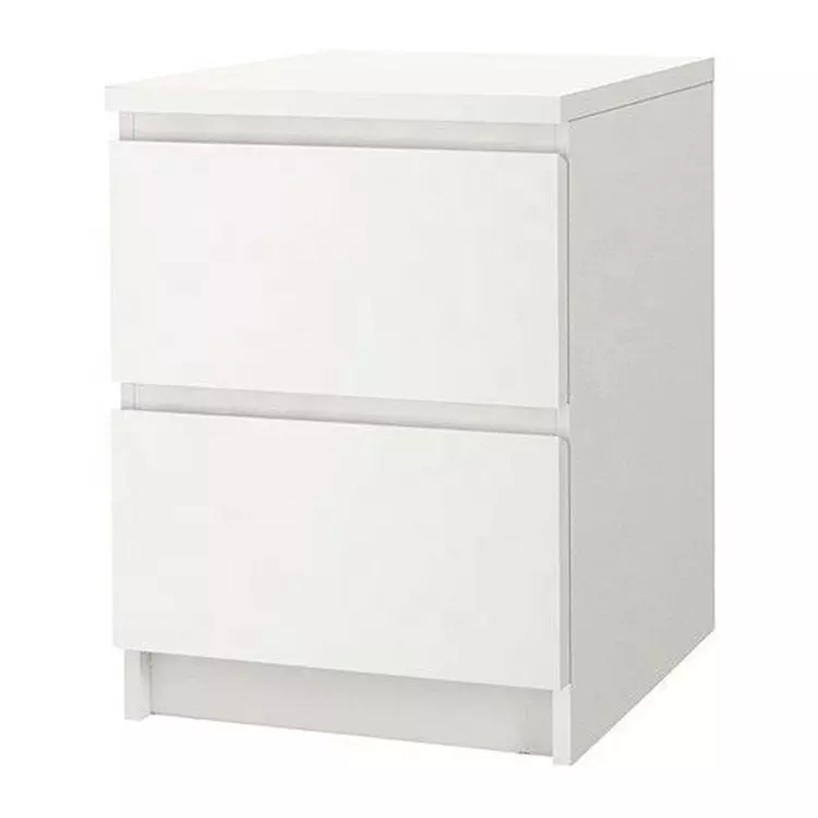 Cheap Price Bedside Tables Traditional Style White 2 Drawer Nightstand