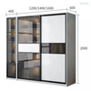 Glass Wooden 3 Doors European Corner System Sliding Profile Closets Simple Wardrobe Designs