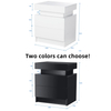 LED Nightstand Modern Black with Led Lights Wood Bedside Table with 2 High Gloss Drawers for Bedroom