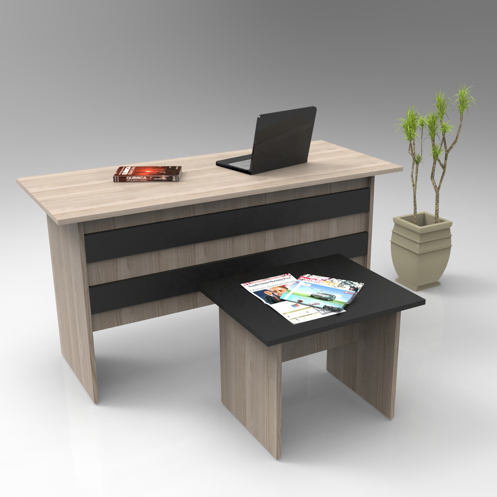 Yurudesign Wholesale Furniture Metal Frame Office Furniture Set with Desk Coffee Table