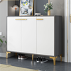 Fashion Rectangle Grey White 2 Door 3 Doors Particle Board Mdf Shoe Storage Cabinet