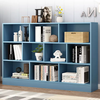 Simple design multifunctional wooden book shelf black and oak bookcase with cabinet for living room