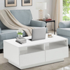 European Style High Glossy White Coffee Table with 4 Storage Drawers for Living Room