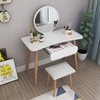 Luxury Hollywood Girls MDF Dressing Table Set Wooden Makeup Vanity Table With Drawers Storage