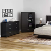 Modern simple two door clothes armoire storage cabinet with 1 drawer