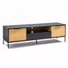 Simple Design Multifunctional Book Shelf Black And Oak Bookcase with Cabinet for Living Room