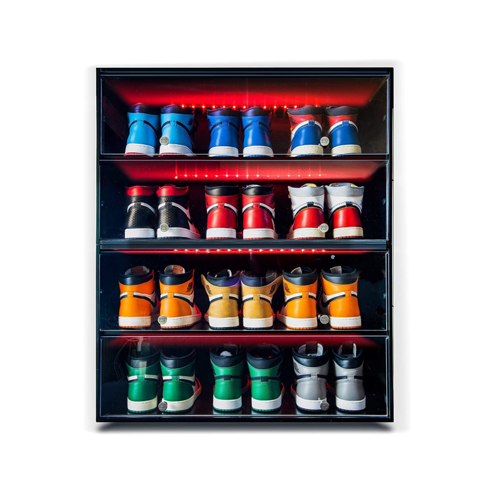 Black Color Shoe Box Storage for Sneaker with Led Light Buy tall thin