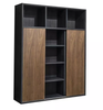 Home Furniture Library Rack Wooden Study Room Storage Cabinet Case Golden Book Shelf
